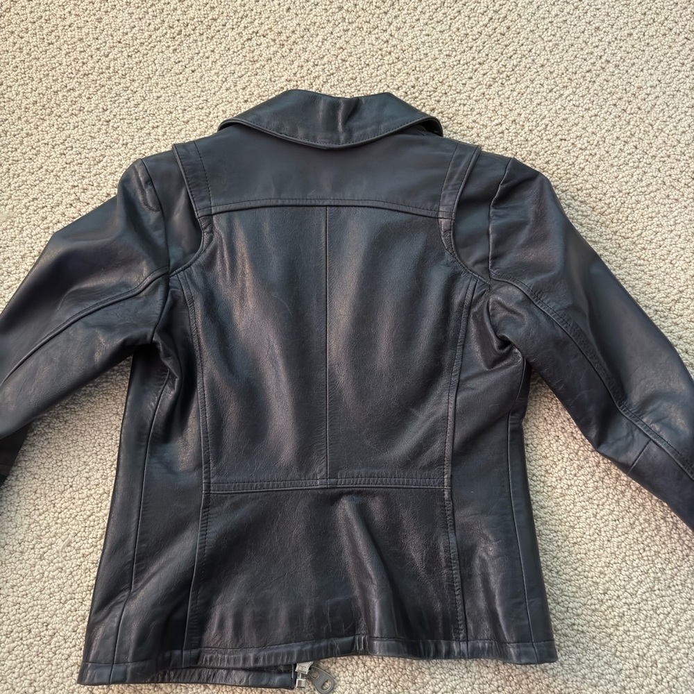 Doma black leather moto jacket. Made in Argentina. - Picture 2 of 8